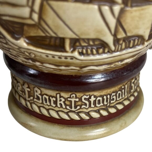 Vintage Avon Ceramic Beer Stein Broken Pewter Lid Nautical Scene 1977 - Picture 12 of 12